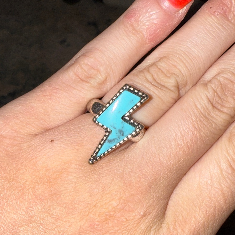 Turquoise Lightning Bolt Ring
